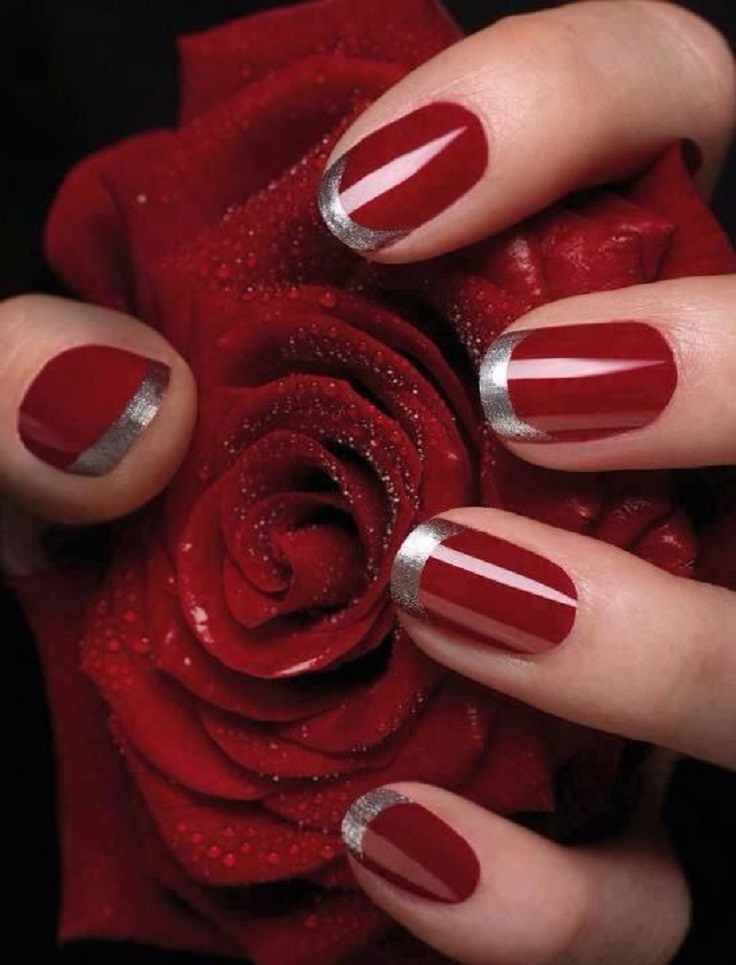 Red Rose With Nail Art For Ladies Fashion Tribe