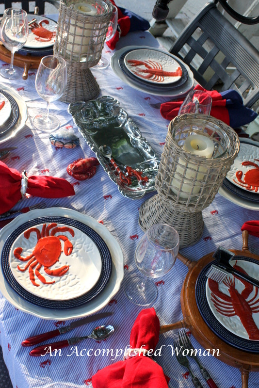 An Woman Crab Boil Table
