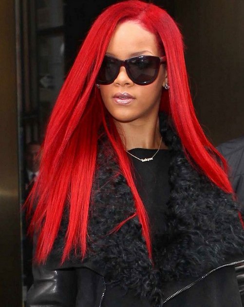 rihanna red hairstyles. Rihanna#39;s red hairstyles