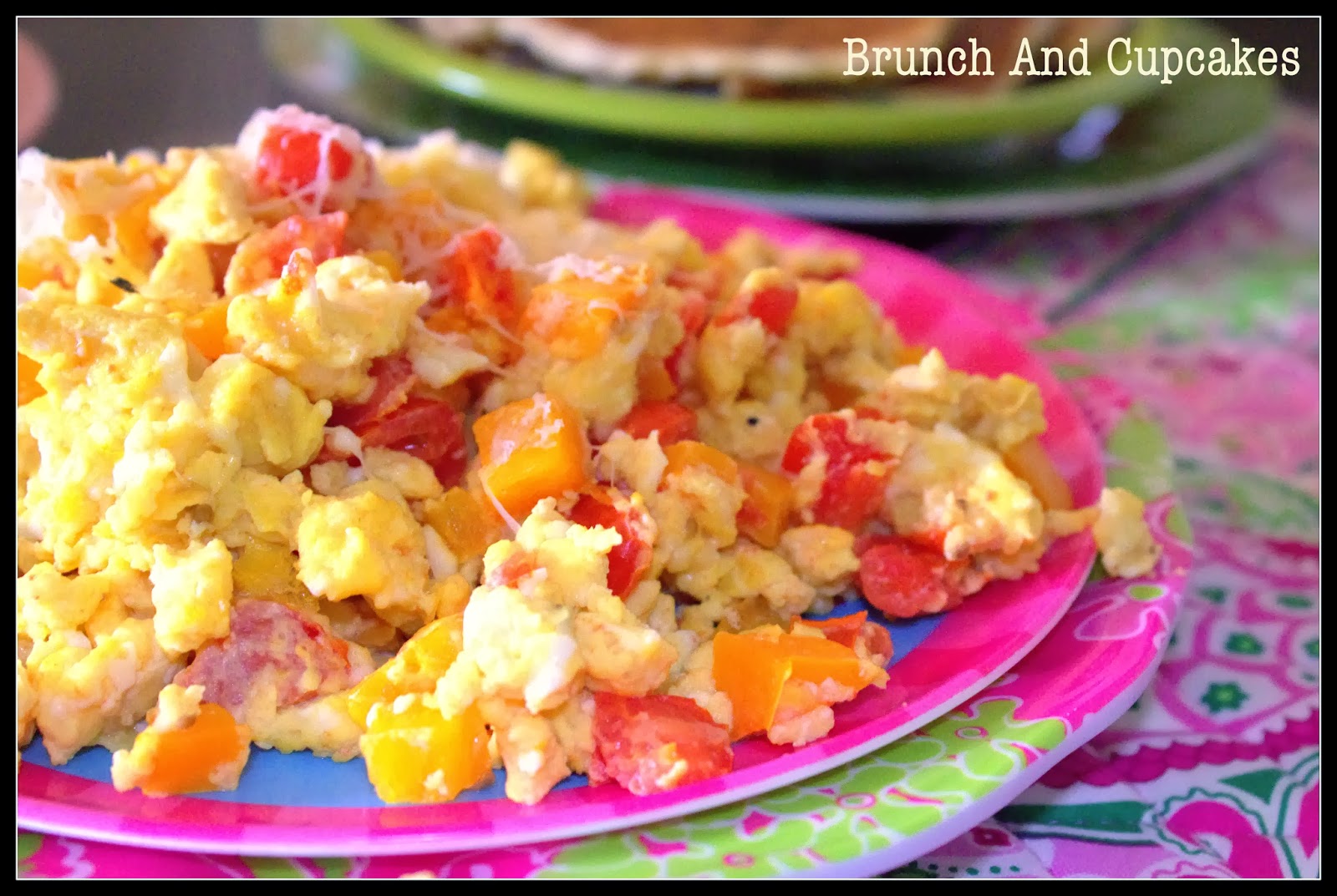 Brunch N' Cupcakes {Brunch Scrambled Eggs With Onion, Grape Tomatoes