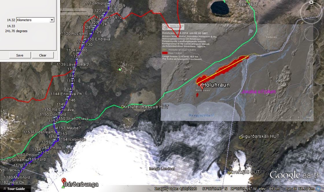 Iceland trek Summer + Winter Volcano Eruption in Google Earth