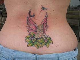 Fairy Angel Tattoo Design on Girls Lower Back