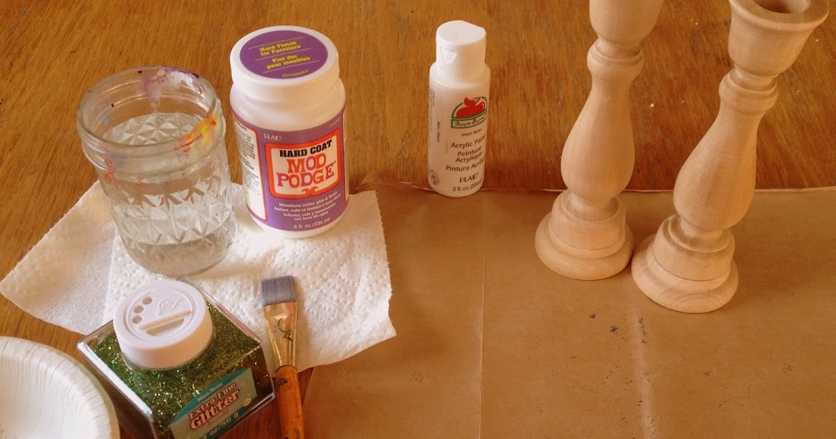 Kara Paints Glitter Candlesticks