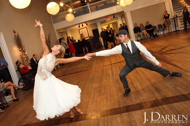 photo of bride and grooms first dance at Twelve West Main in Thomasville NC