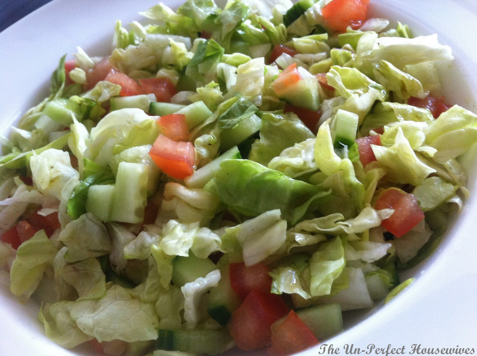 The UnPerfect Housewives Lettuce, Cucumber & Tomato Salad