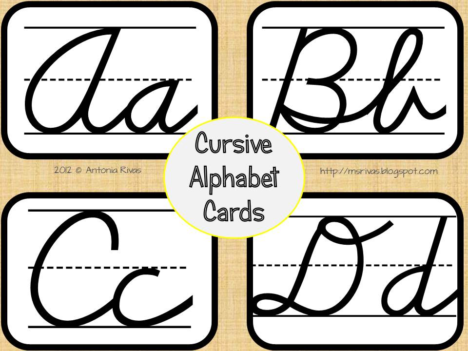 forkin4th: Quick Freebie Friday - Cursive Alphabet Cards