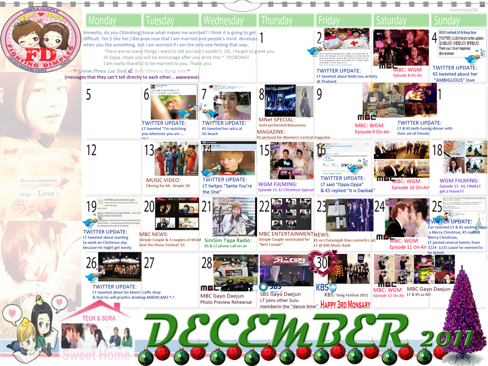 TeukSora Timeline & Calendar December 2011