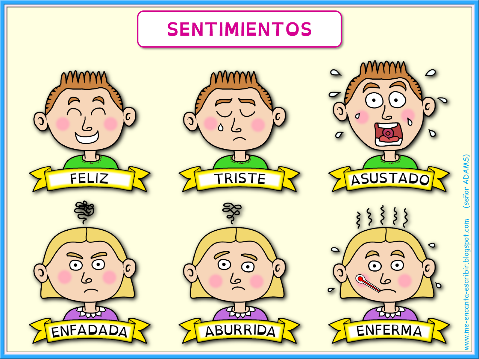 Me encanta escribir en español: Los sentimientos