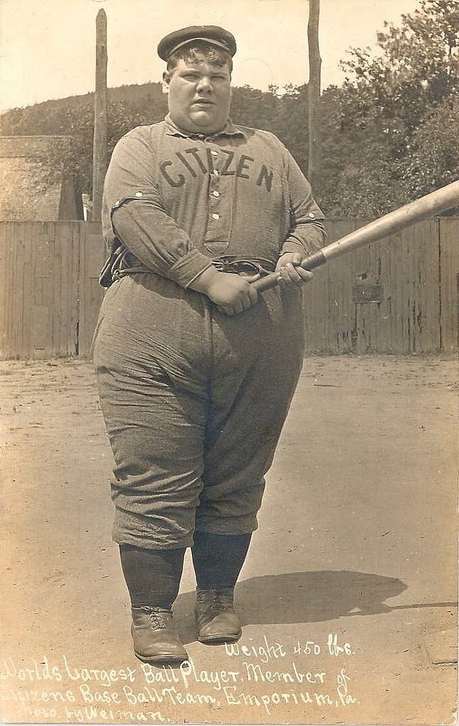 Worlds largest Ball Player, 1908 vintage everyday