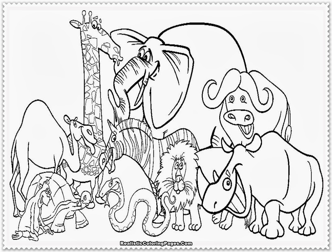 Cute Zoo Animals Coloring Pages high resolution