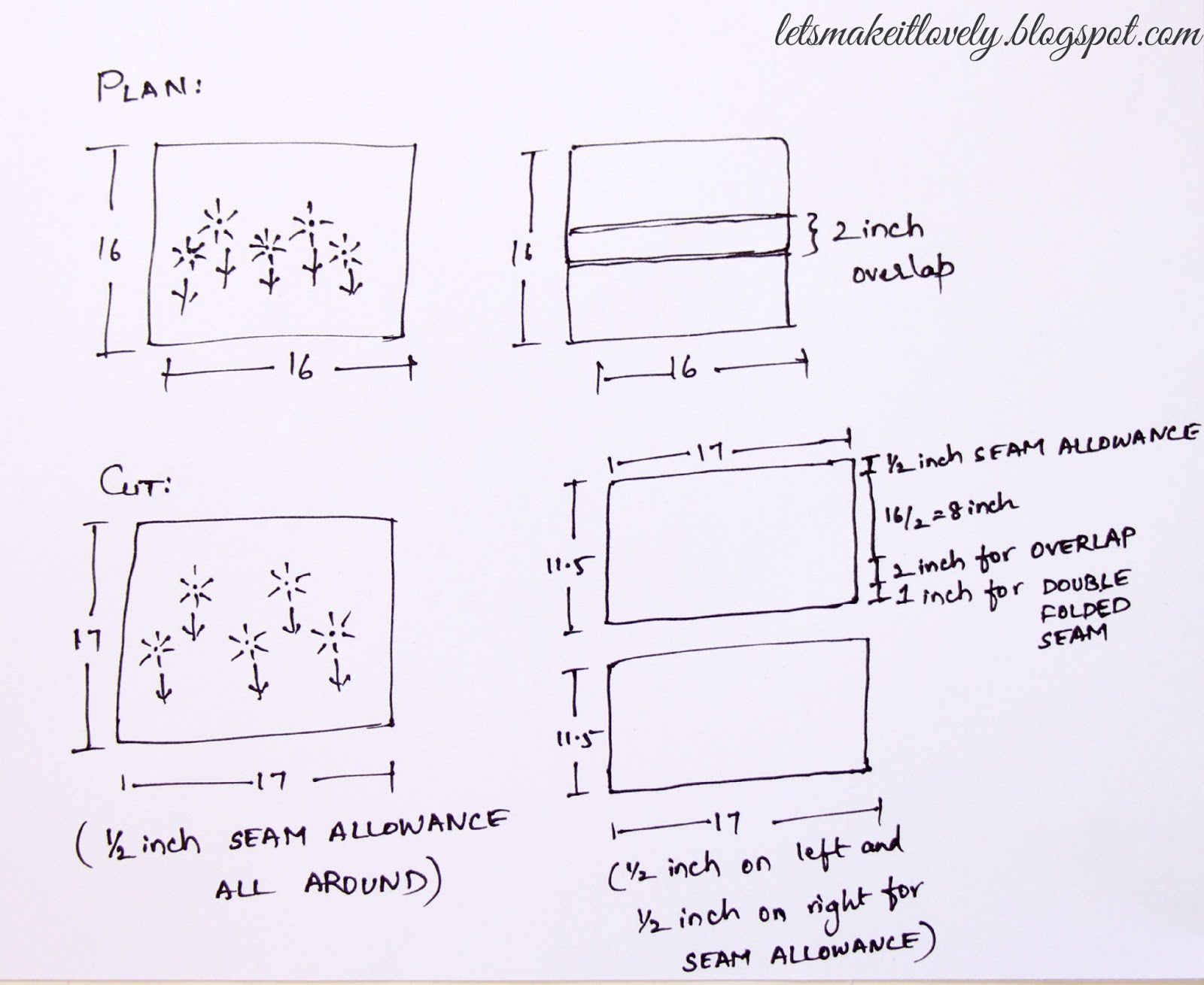 Let's make it lovely Paint and Sew Pillow Covers Tutorial