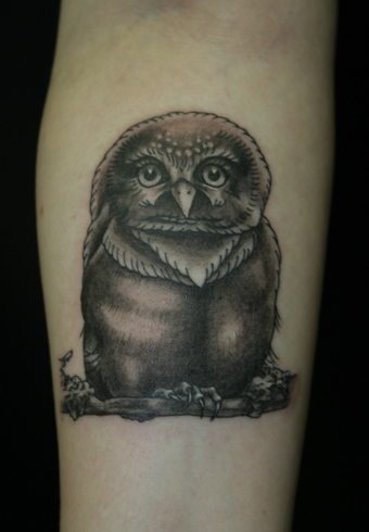 Owl tattoo This was a really sweet little owl Not old school 
