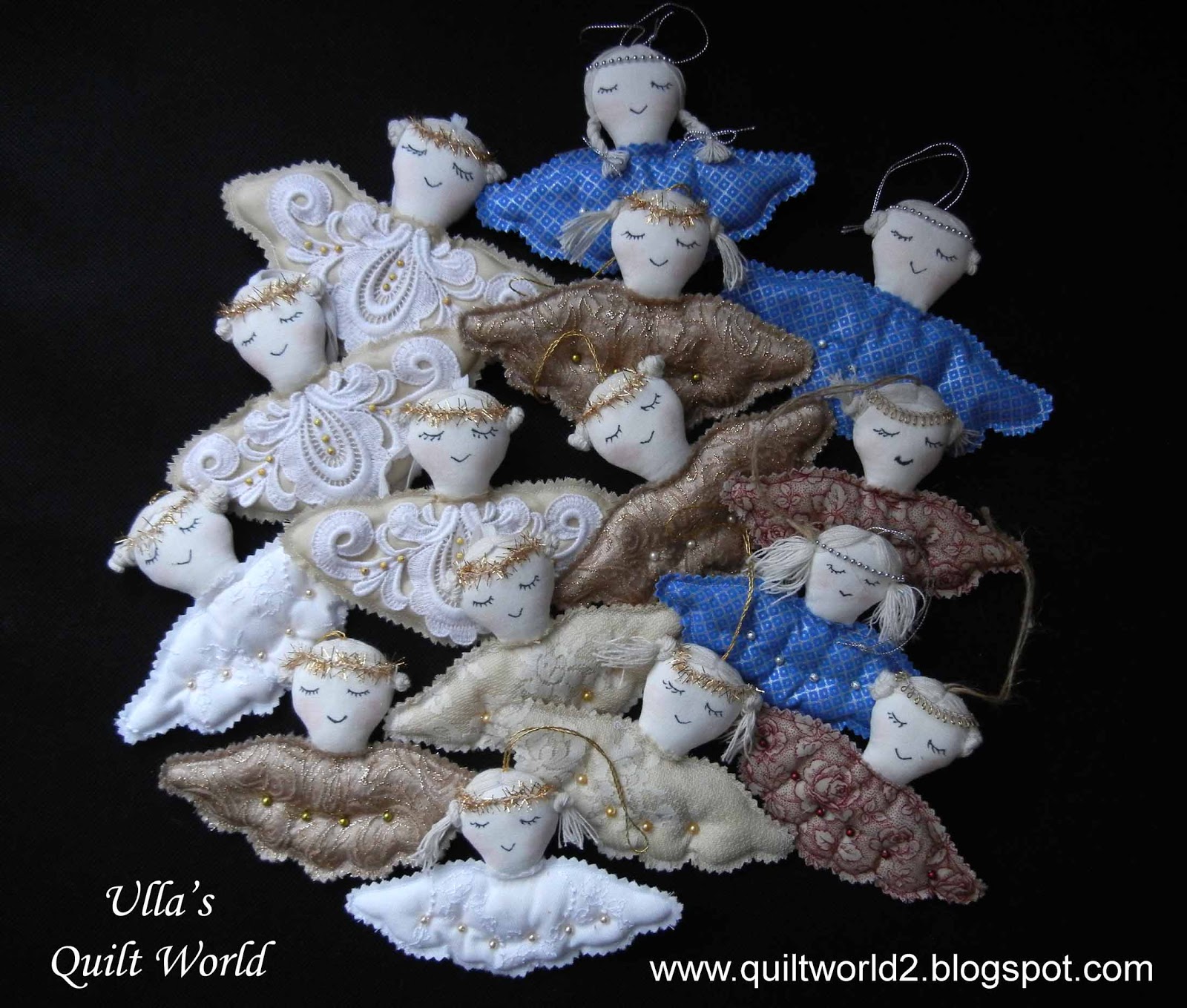 Ulla's Quilt World Angel scent pouches + pattern, quilt