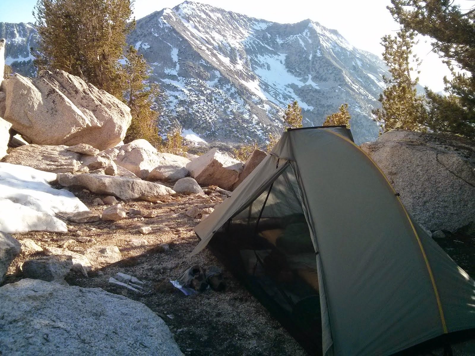 My campsite for the night, several miles before Glenn Pass
