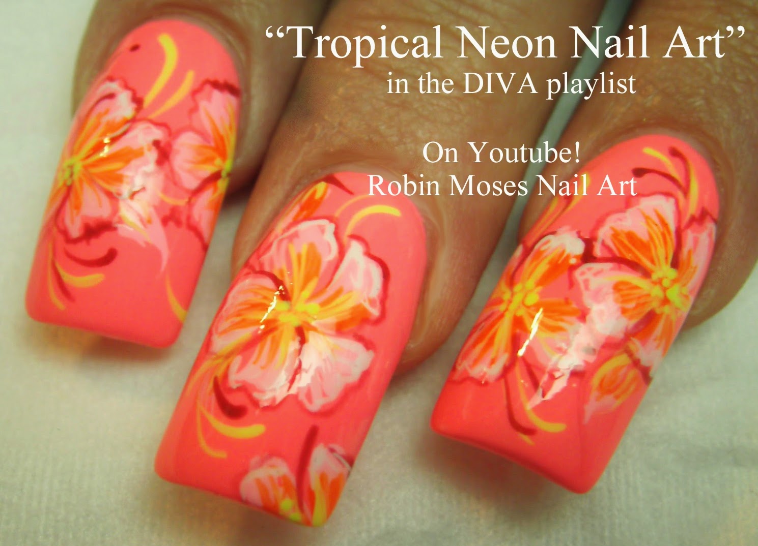 4. "Tropical nail art for short nails" - wide 4
