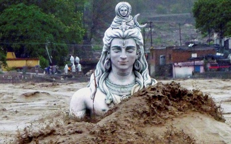 Kedarnath Shiva Statue in flood