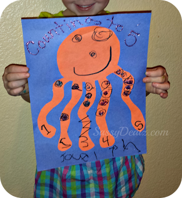 octopus counting to 5 craft activity for preschoolers