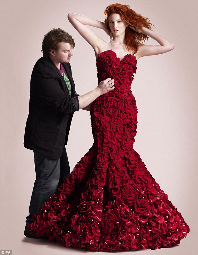 The dress was designed by 23-year-old Joe Massie, three-time winner of the RHS Chelsea Young Florist of the Year award.