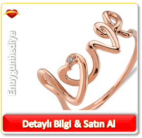 Pırlanta LOVE Yazılı Altın Yüzük Kız Arkadaşa Yılbaşı Hediyesi