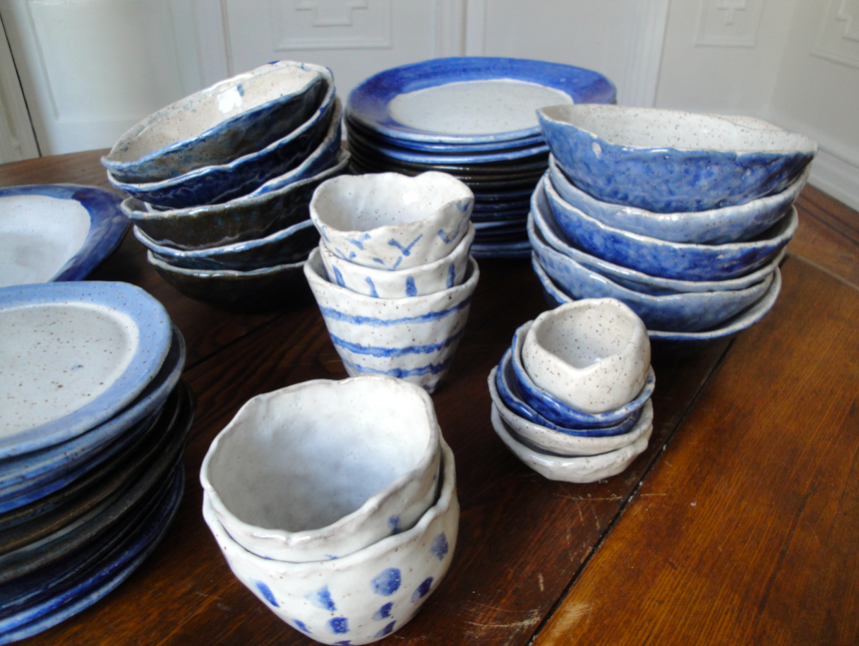 Park Slope Pottery Blue Speckled Set