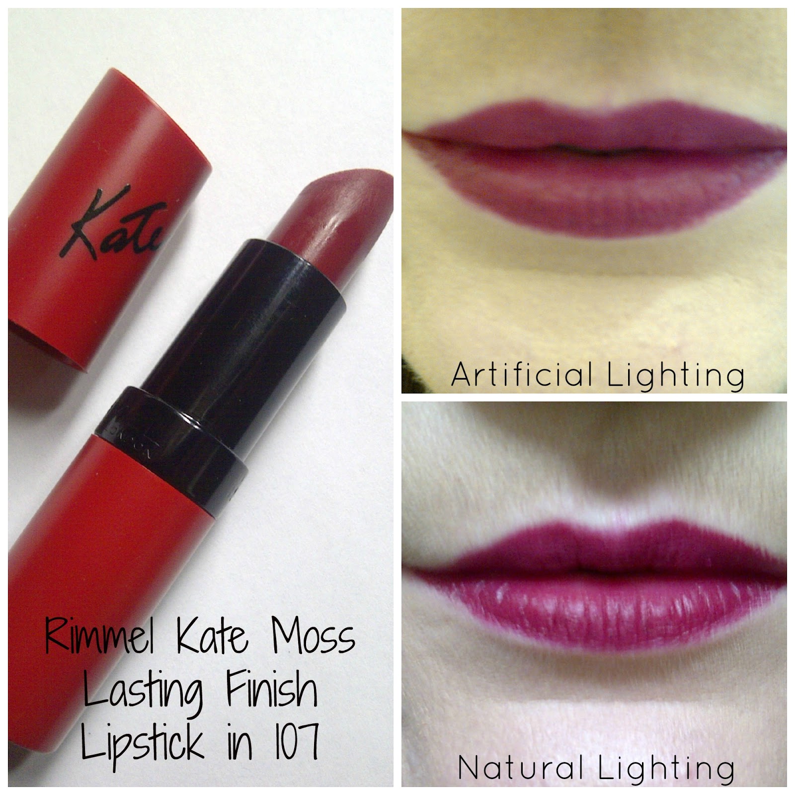 Rimmel Kate Moss Lasting Finish Lipstick in 107 Cherries In The Snow