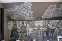 Artystyczne malowanie ściany w pokoju imprezowo-barowym, malowanie obrazu 3D na ścianie, warszawa