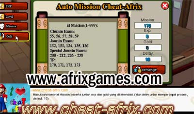Cheat ATM Gold XP Auto Mission Ninja Saga New