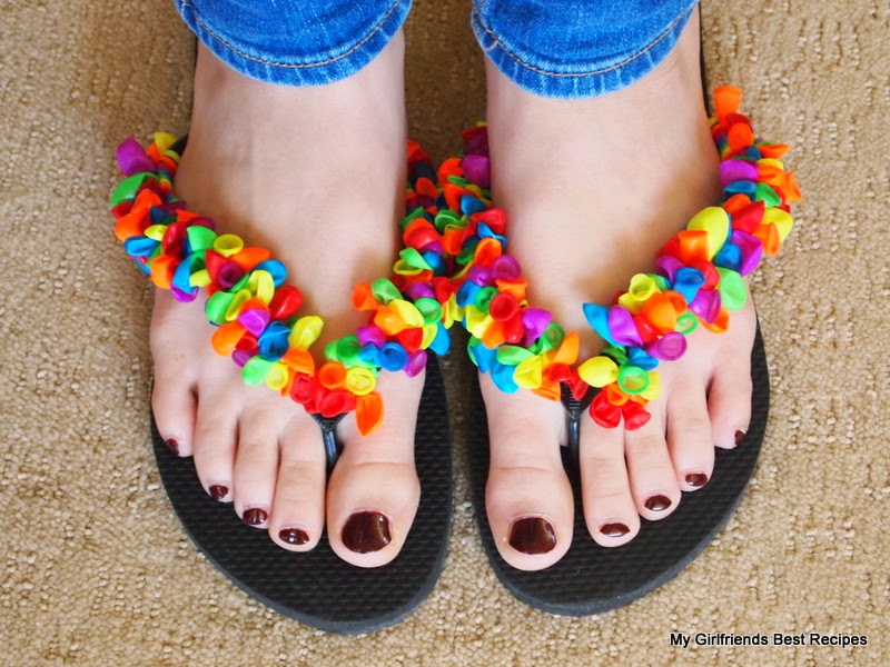 water balloon flip flops