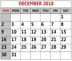 Monthly Calendar 2018