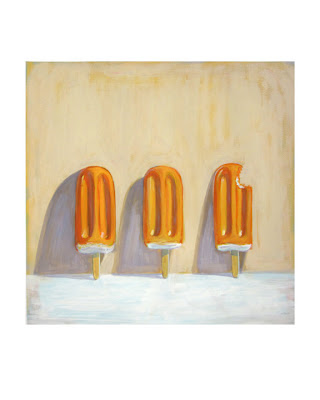 popsicle painting, still life,  orange creamsicle painting, 50-50 bar