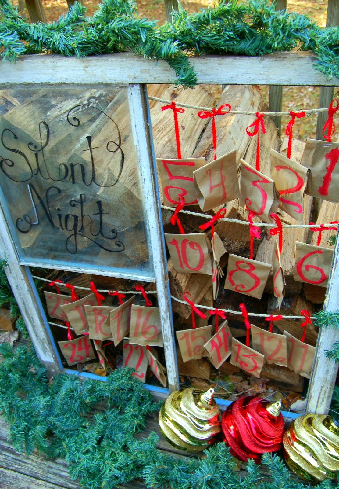 PaperLark Studio DIY Vintage Window Christmas Advent Calendar