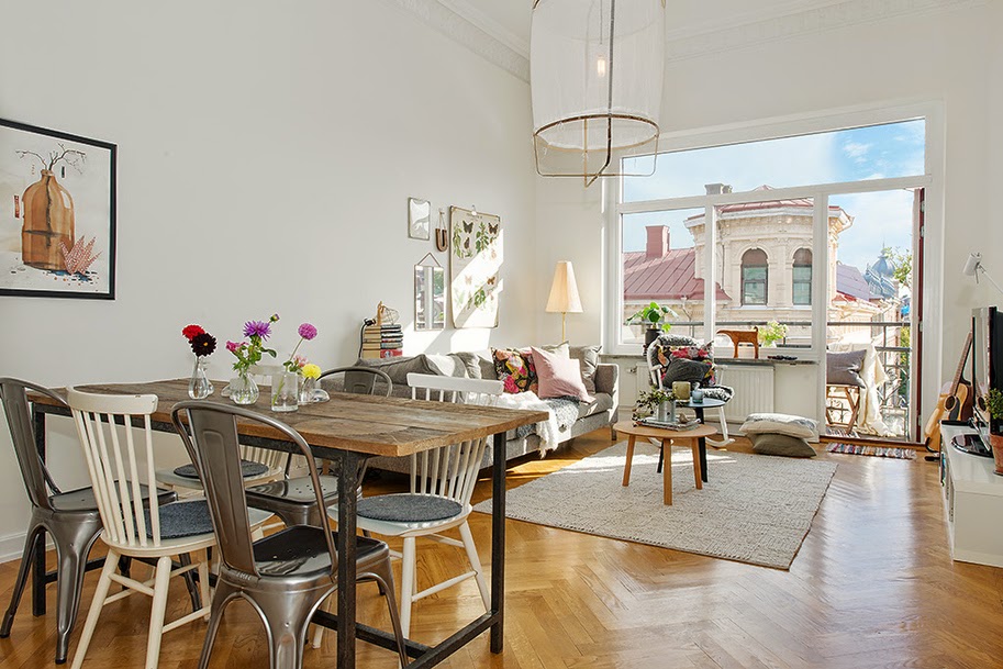 Muebles de comedor por la decoradora experta: sillas para un ... Comedor de 6 sillas sencillo blanco con gris