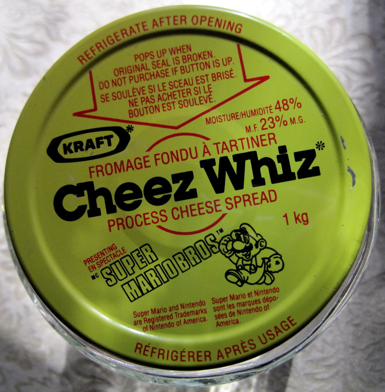 Avane Collection Oddities 1989 Mario Cheez Whiz Jar