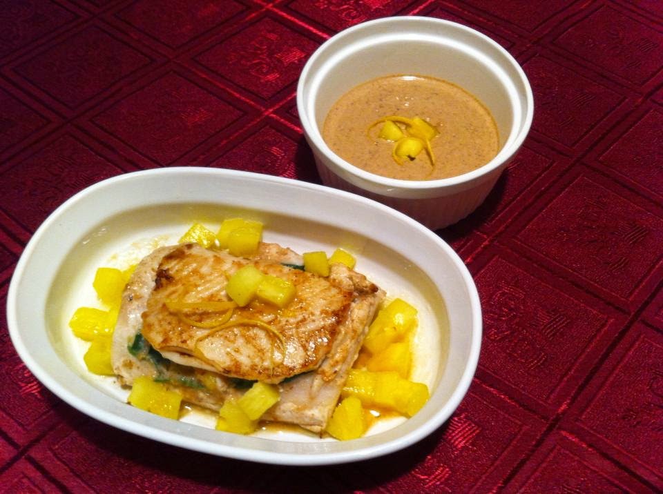 37 Cooks Stuffed Mahi Mahi with Red Bean Sauce and Pineapples