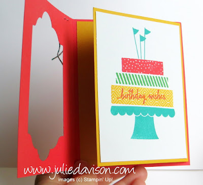 VIDEO TUTORIAL for Stampin' Up! Build a BIrthday Window Card #stampinup www.juliedavison.com