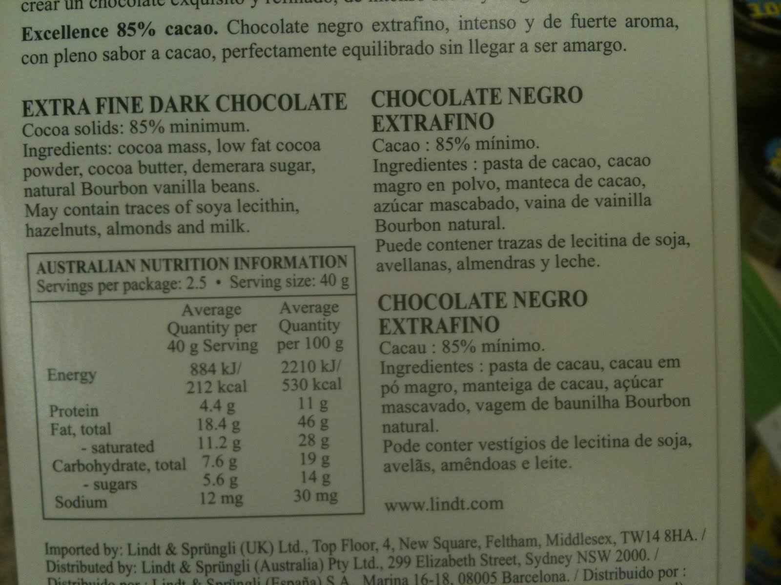 Alergia a la Soja Chocolates LINDT y VALOR 100 con LECITINA DE SOJA