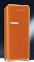 Orange Smeg Refrigerator