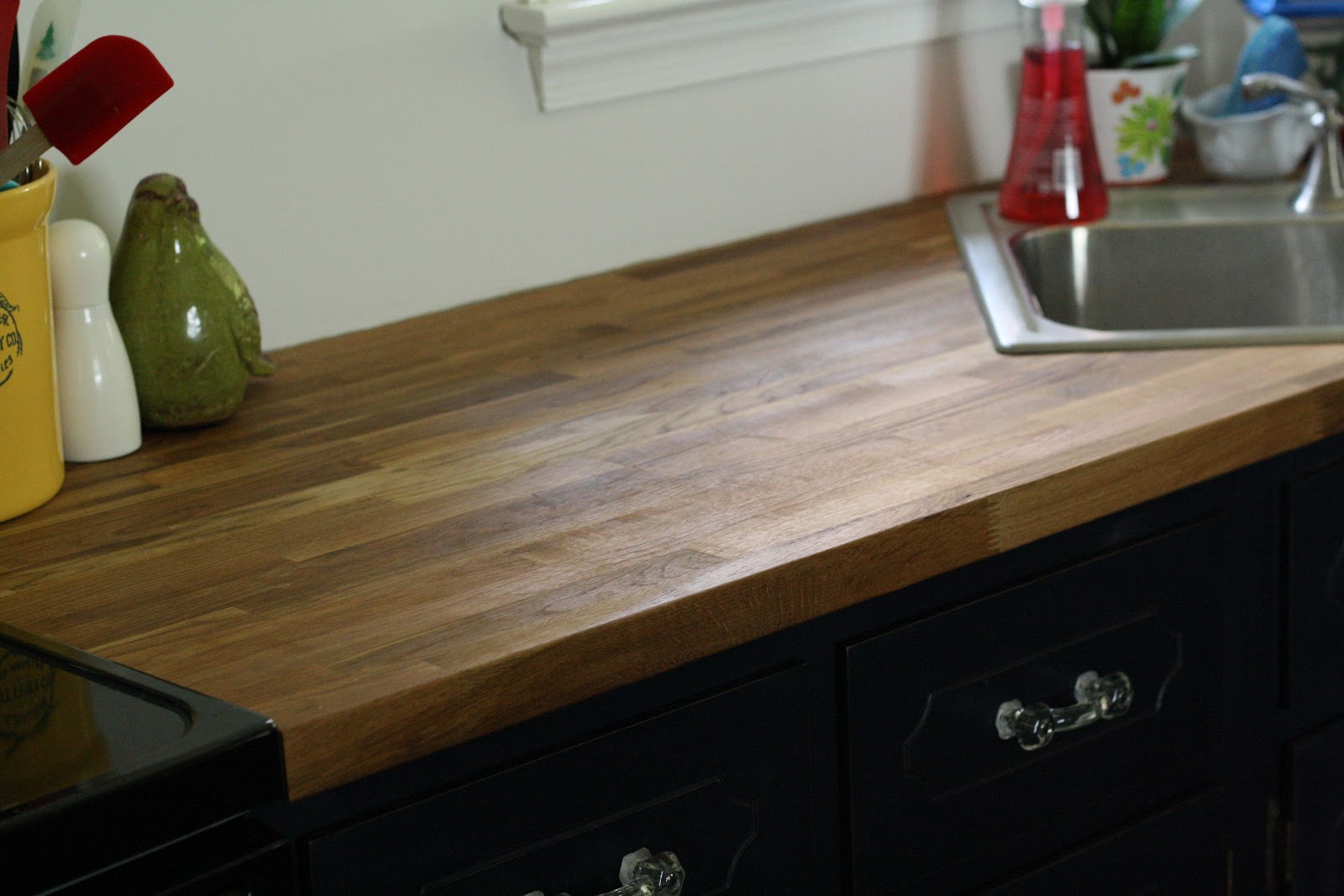... Blue Painted Kitchen Cabinets and Ikea Butcher Block Countertops