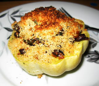 Squash Stuffed with Chard and Black Beans