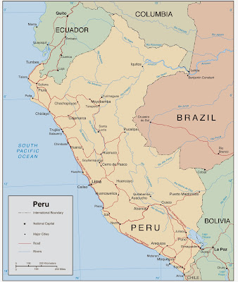 mapa fisico Peru
