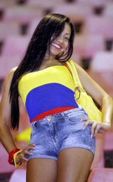 Mundial Brasil 2014 World Cup: mujeres más hermosas, lindas, bellas. Sexy girls, chicas guapas. Aficionadas bonitas Colombia colombiana
