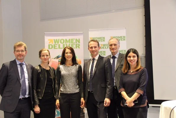 Crown Princess Mary of Denmark attended the New Year Reception organized by Women Deliver Committee at Copenhagen Eigtveds Pakhus Conference Center.