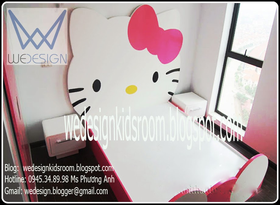 giuong ngu meo kitty xinh yeu cho con gai