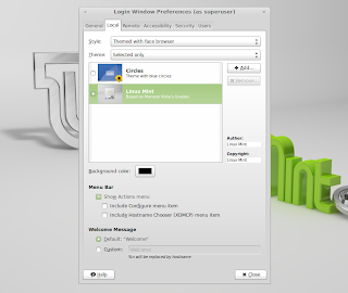 linux mint 13 login screen preferences