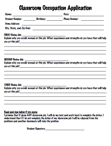 Printable Job Applications For High School Students | 24 7 teacher classroom jobs students feel important Printable Job Applications For High School Students | 24 7 teacher classroom jobs students feel important