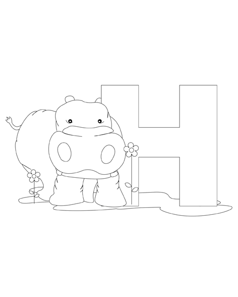 A Coloring Free Printable Alphabet Coloring Pages Letter H Coloring Page
