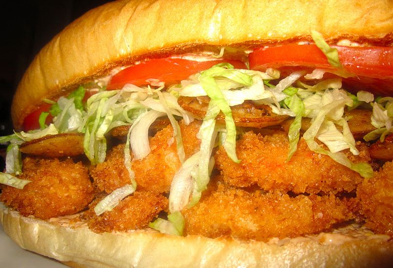 Haute + Heirloom Crispy Shrimp Po'boys with Fried Lemon Wheels