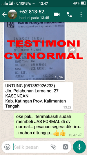 TESTIMONI PEMBELI JAS PENGANTIN/FORMAL CV NORMAL