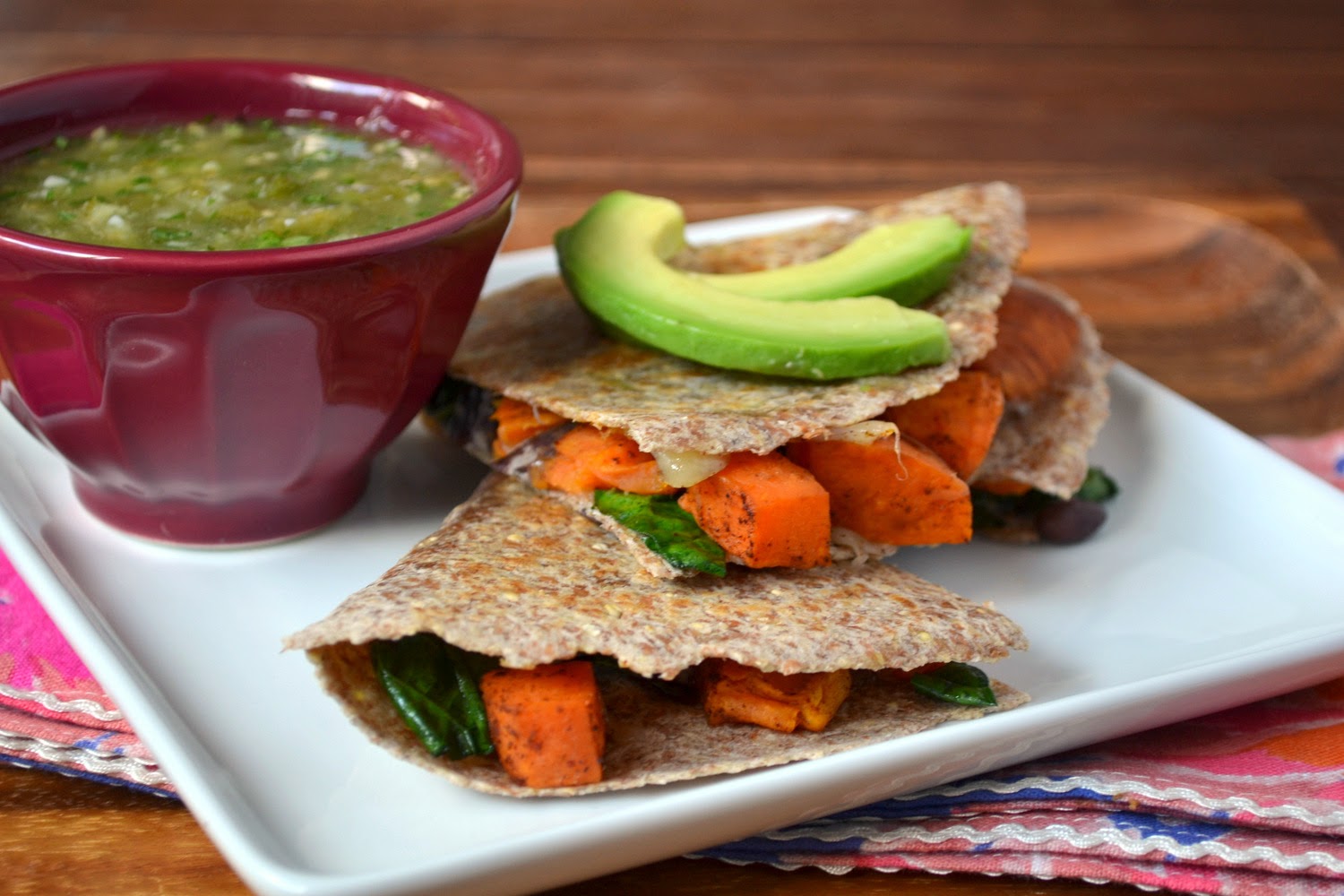 K&K Test Kitchen Sweet Potato, Kale and Black Bean Quesadillas