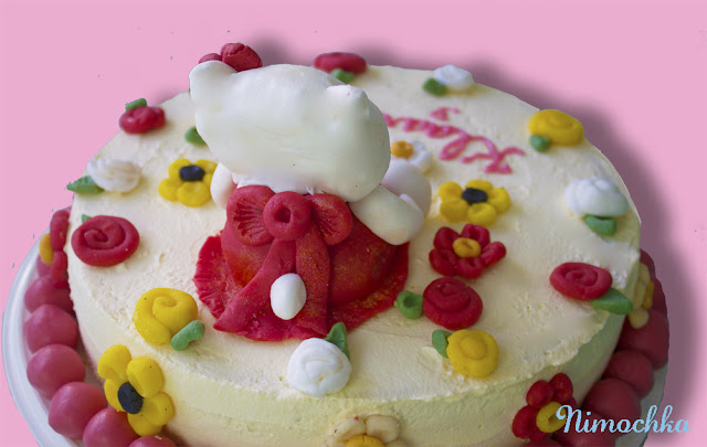 Hello Kitty Birthday Cake, Back Hello Kitty, Cake, sugar paste, figurine,birthday